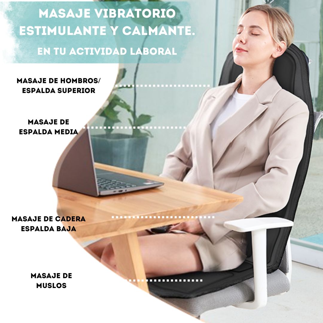 RelaxDrive - Silla Masajeadora Portátil - Automovil - Casa - Oficina.