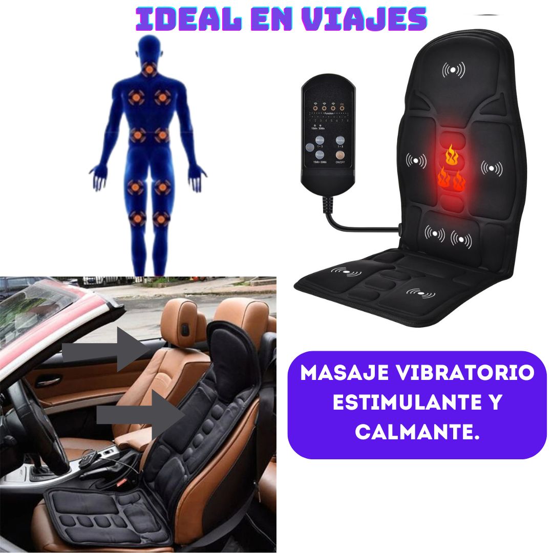 RelaxDrive - Silla Masajeadora Portátil - Automovil - Casa - Oficina.