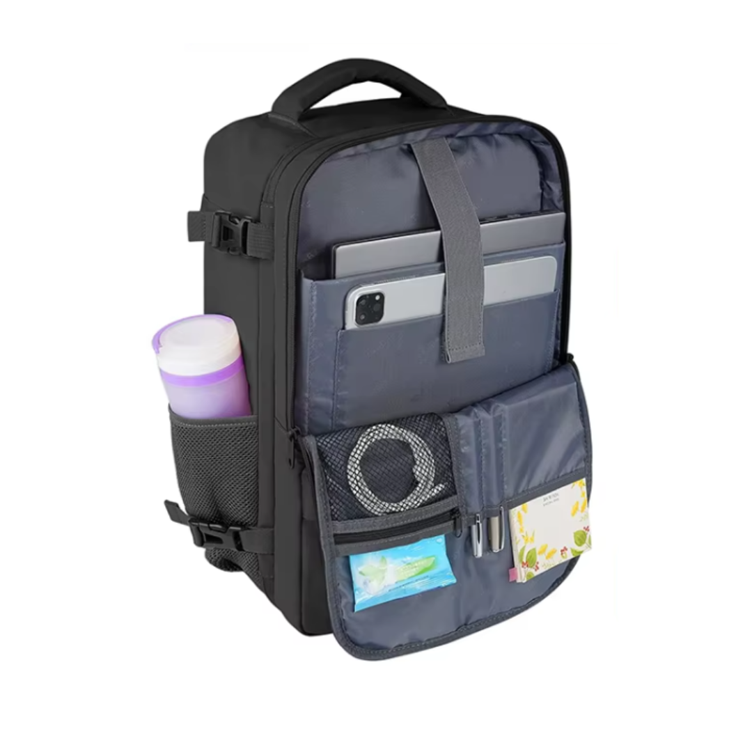 Kit Bolso para Viaje y Estudio: Morral, Bolso Deportivo, 6 Bolsas organizadoras.