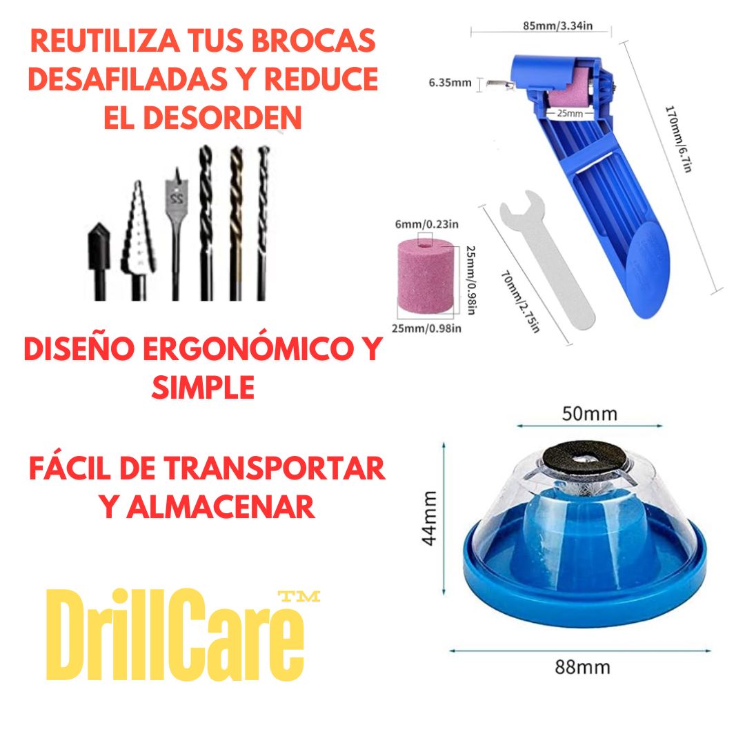 Combo DrillCare: Afilador y Recolector de Polvo para Brocas