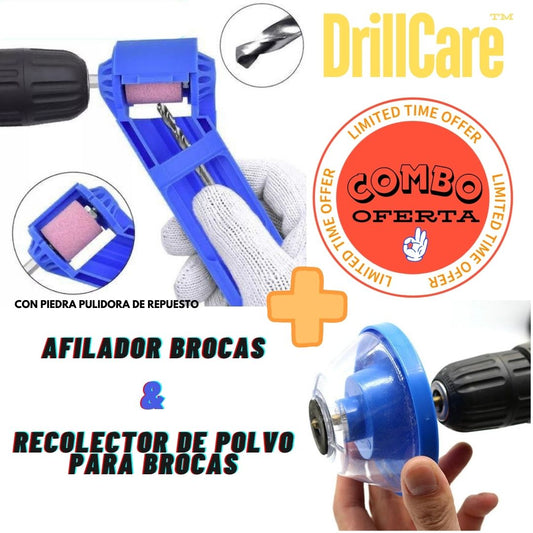 Combo DrillCare: Afilador y Recolector de Polvo para Brocas