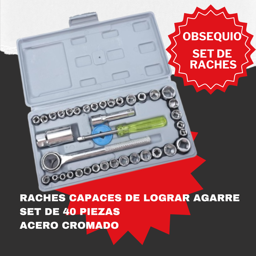 Combo PowerClean: Hidrolavadora 2 Baterias + Raches de 40 pcs