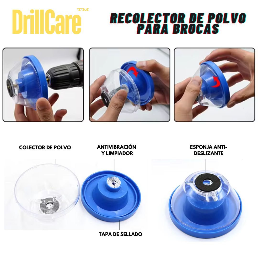 Combo DrillCare: Afilador y Recolector de Polvo para Brocas